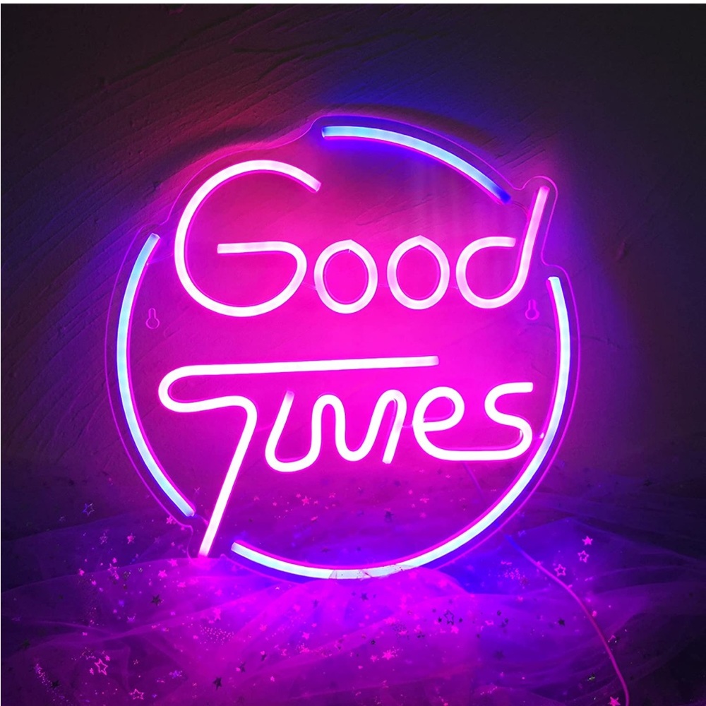Neon Signs Good Times LED Acrylic Sign Blue Pink Neon Light
